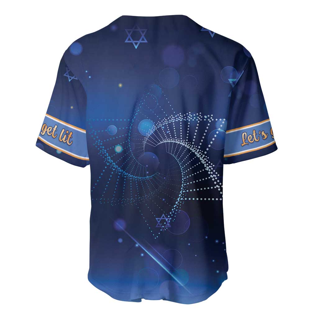 Jewish Hanukkah Festival Baseball Jersey Let's Get Lit LT05 - Wonder Print Shop