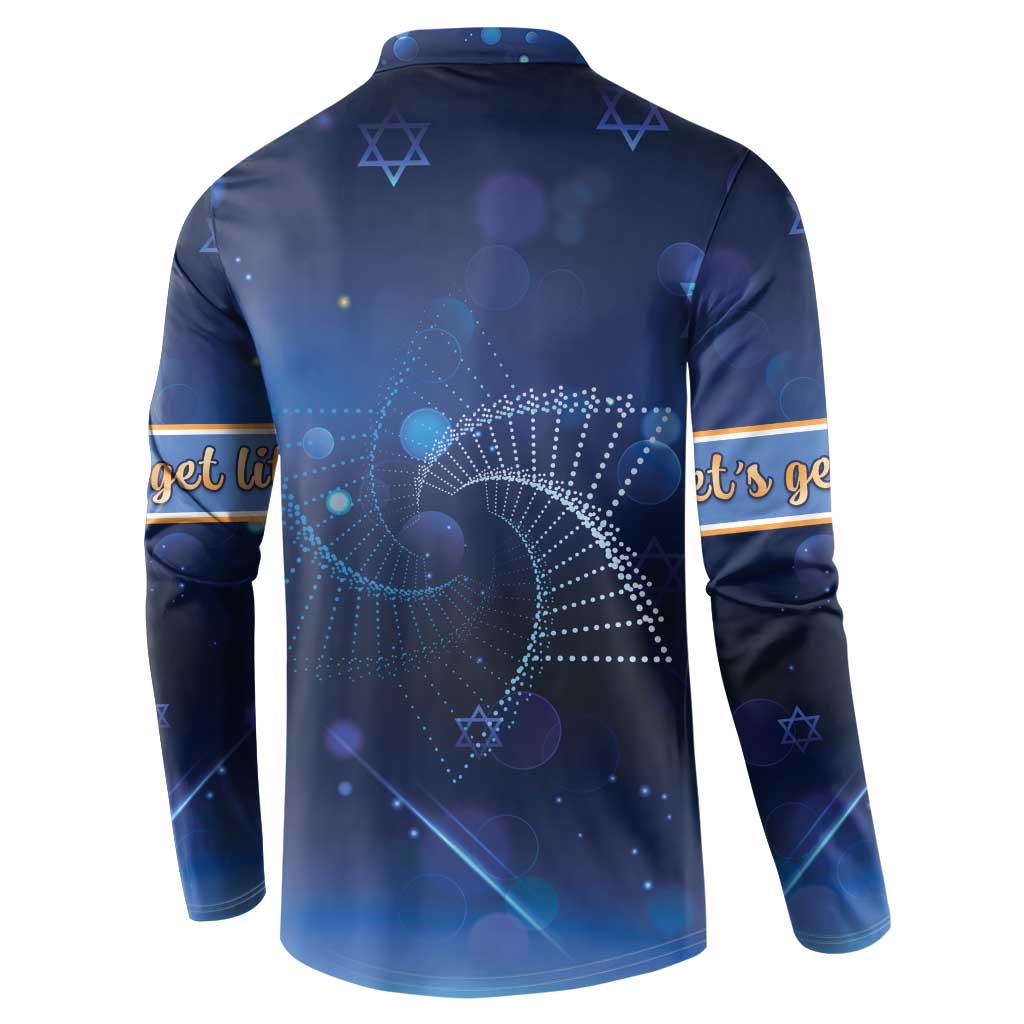 Jewish Hanukkah Festival Button Sweatshirt Let's Get Lit LT05 - Wonder Print Shop