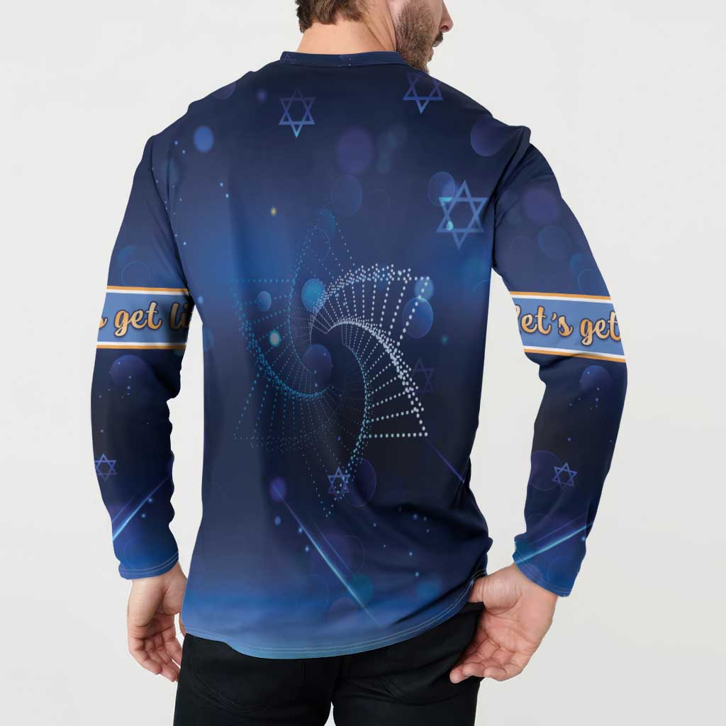Jewish Hanukkah Festival Button Sweatshirt Let's Get Lit LT05 - Wonder Print Shop