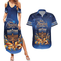 Jewish Hanukkah Festival Couples Matching Summer Maxi Dress and Hawaiian Shirt Let's Get Lit LT05 - Wonder Print Shop
