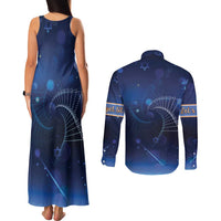 Jewish Hanukkah Festival Couples Matching Tank Maxi Dress and Long Sleeve Button Shirt Let's Get Lit LT05 - Wonder Print Shop