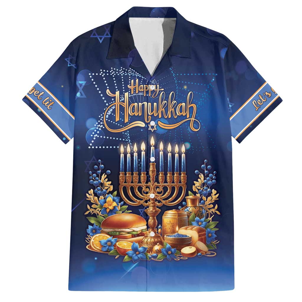 Jewish Hanukkah Festival Family Matching Long Sleeve Bodycon Dress and Hawaiian Shirt Let's Get Lit LT05 - Wonder Print Shop