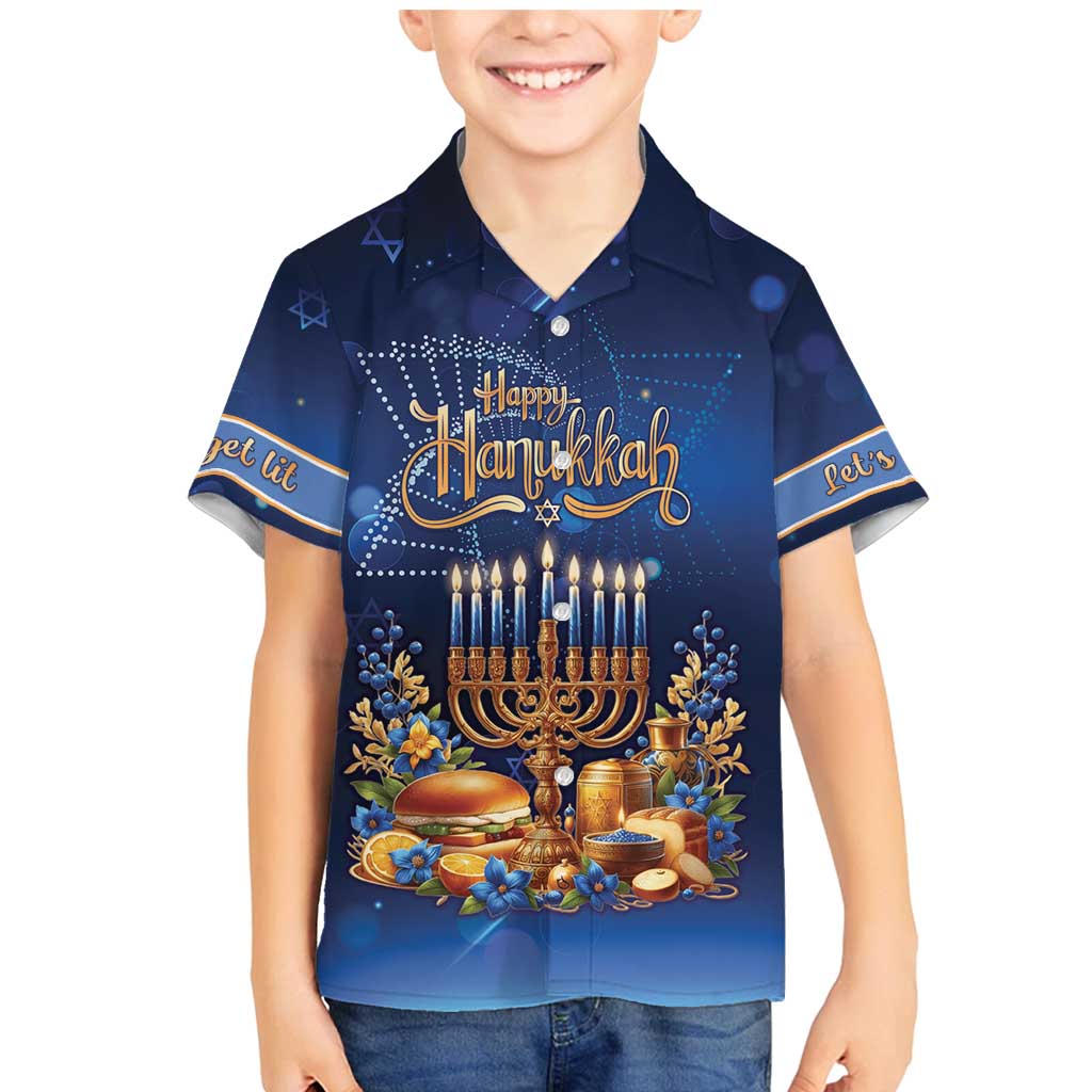 Jewish Hanukkah Festival Family Matching Mermaid Dress and Hawaiian Shirt Let's Get Lit LT05 - Wonder Print Shop