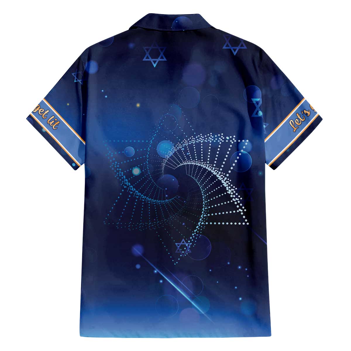 Jewish Hanukkah Festival Family Matching Off The Shoulder Long Sleeve Dress and Hawaiian Shirt Let's Get Lit LT05 - Wonder Print Shop