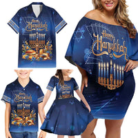 Jewish Hanukkah Festival Family Matching Off Shoulder Short Dress and Hawaiian Shirt Let's Get Lit LT05 - Wonder Print Shop