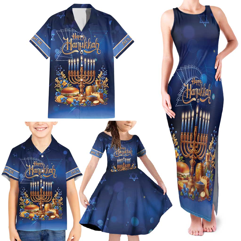 Jewish Hanukkah Festival Family Matching Tank Maxi Dress and Hawaiian Shirt Let's Get Lit LT05 - Wonder Print Shop