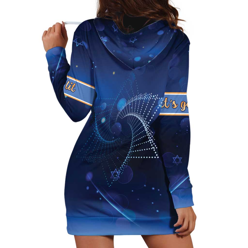 Jewish Hanukkah Festival Hoodie Dress Let's Get Lit LT05 - Wonder Print Shop
