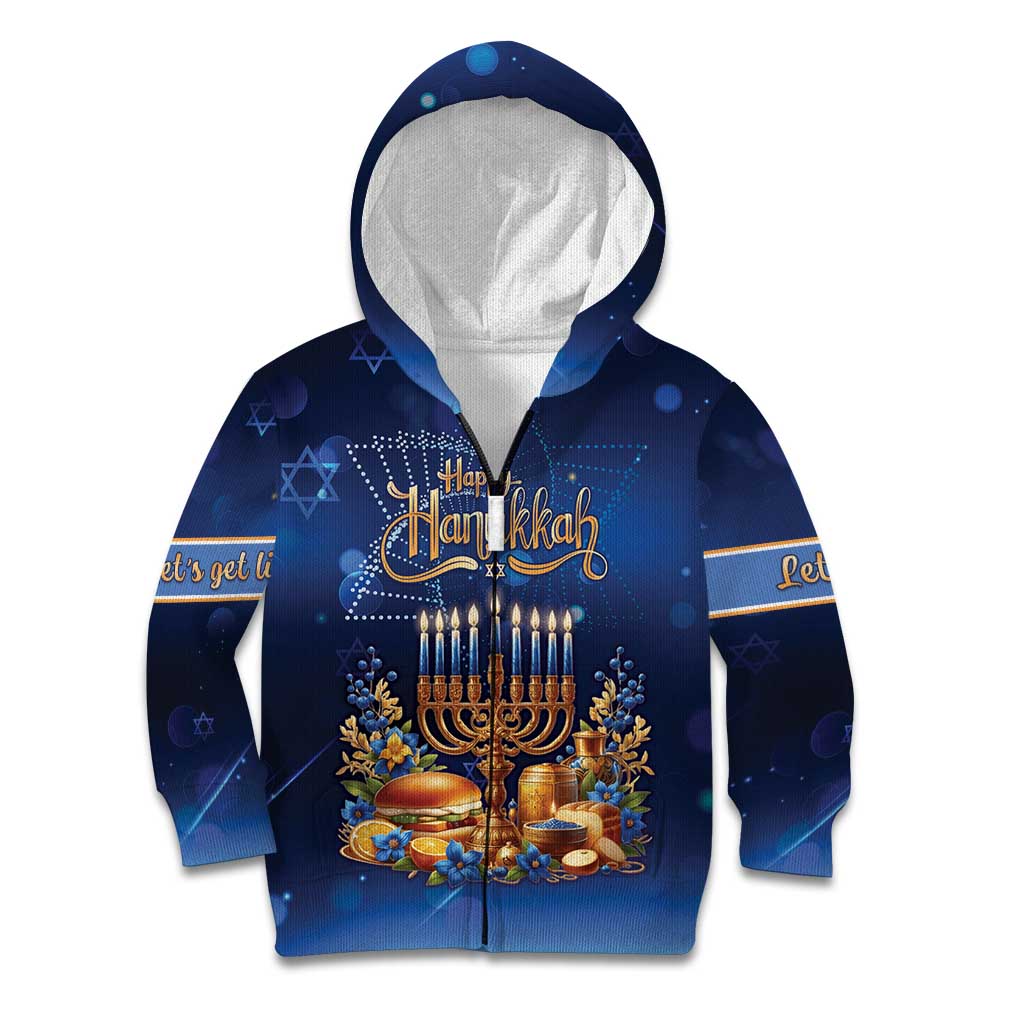 Jewish Hanukkah Festival Kid Hoodie Let's Get Lit LT05 - Wonder Print Shop