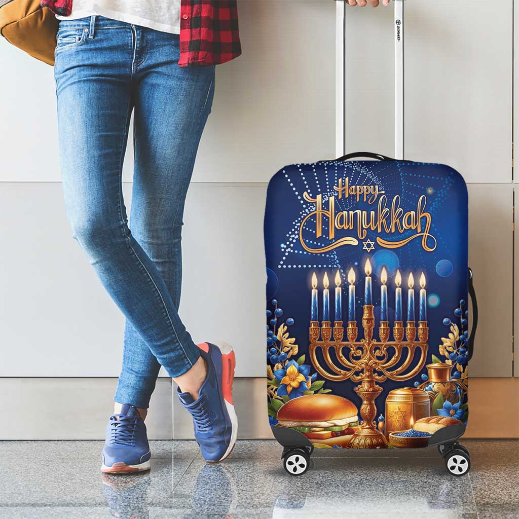 Jewish Hanukkah Festival Luggage Cover Let's Get Lit LT05 - Wonder Print Shop