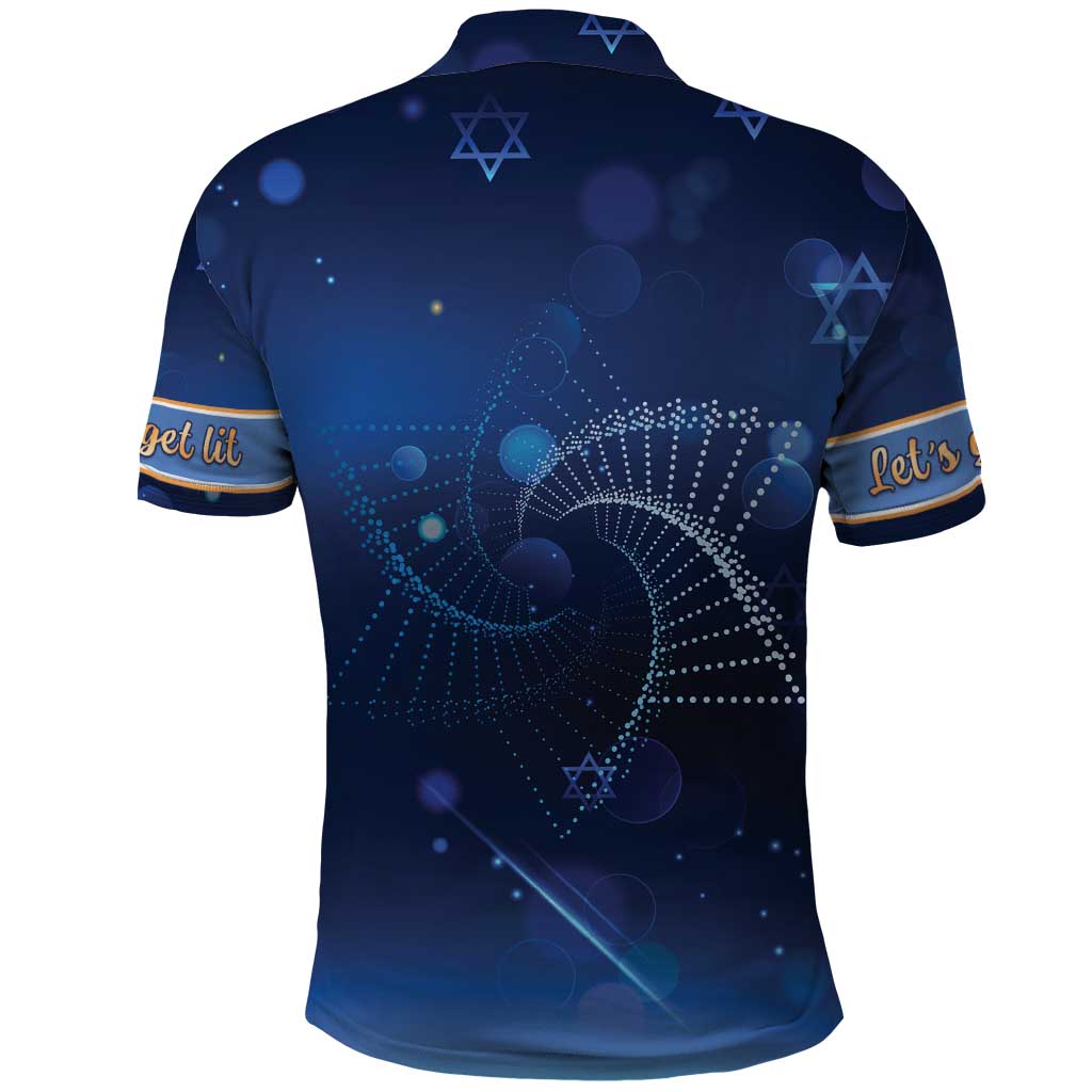Jewish Hanukkah Festival Polo Shirt Let's Get Lit LT05 - Wonder Print Shop