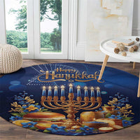 Jewish Hanukkah Festival Round Carpet Let's Get Lit