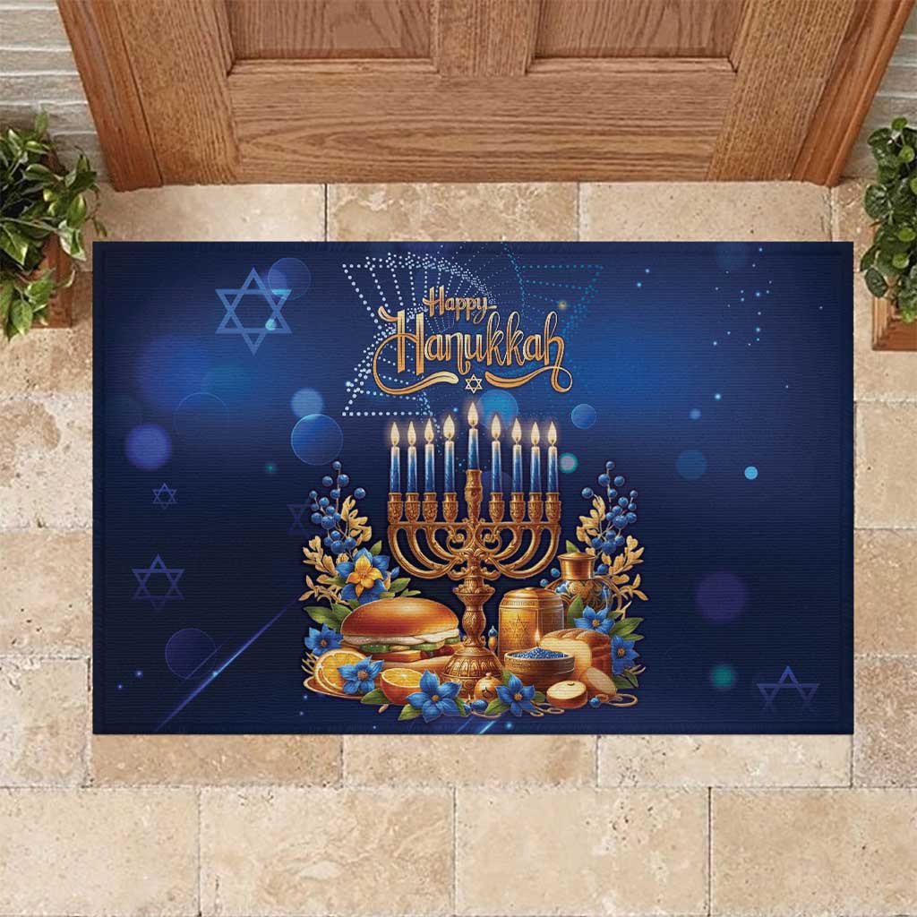 Jewish Hanukkah Festival Rubber Doormat Let's Get Lit LT05 - Wonder Print Shop