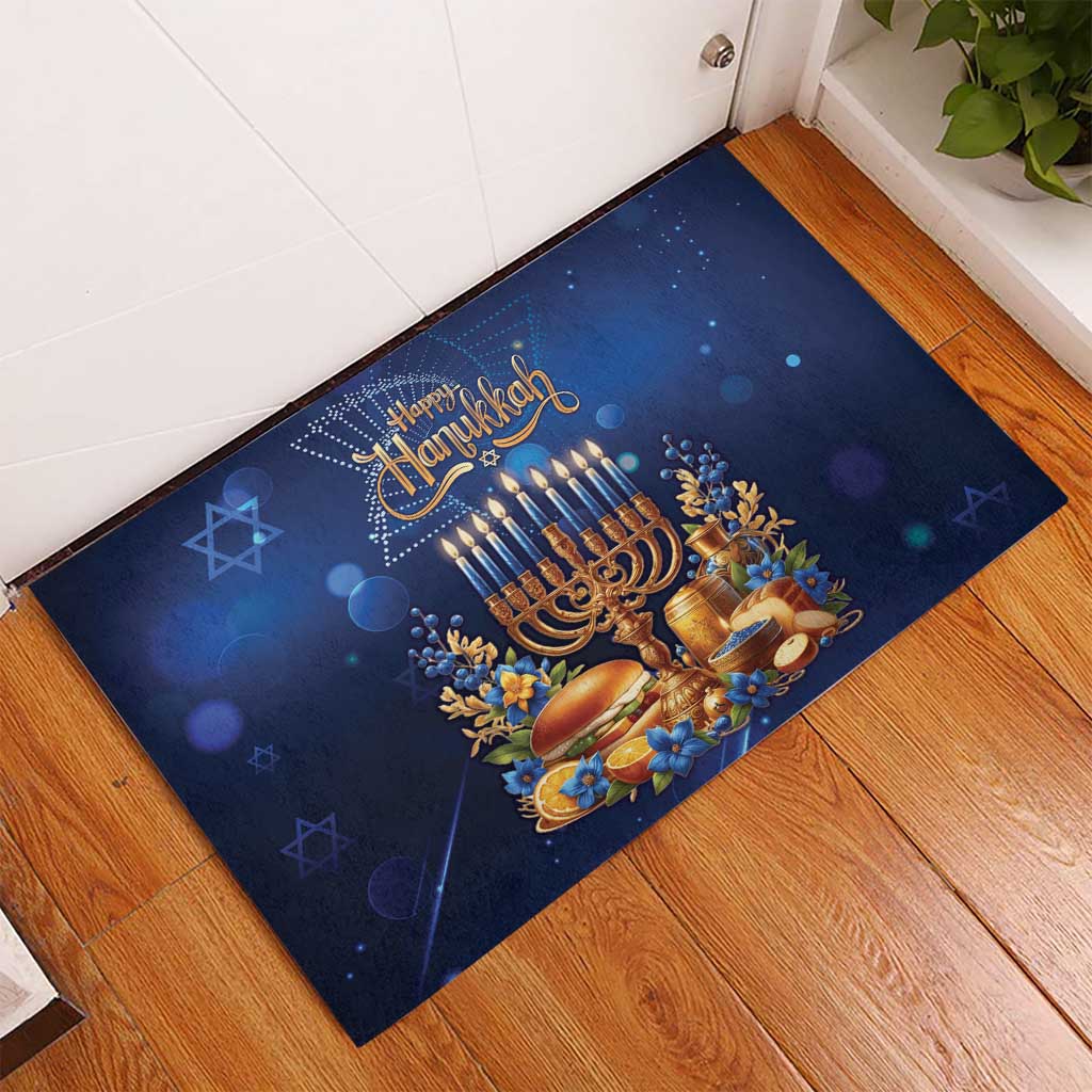 Jewish Hanukkah Festival Rubber Doormat Let's Get Lit LT05 - Wonder Print Shop