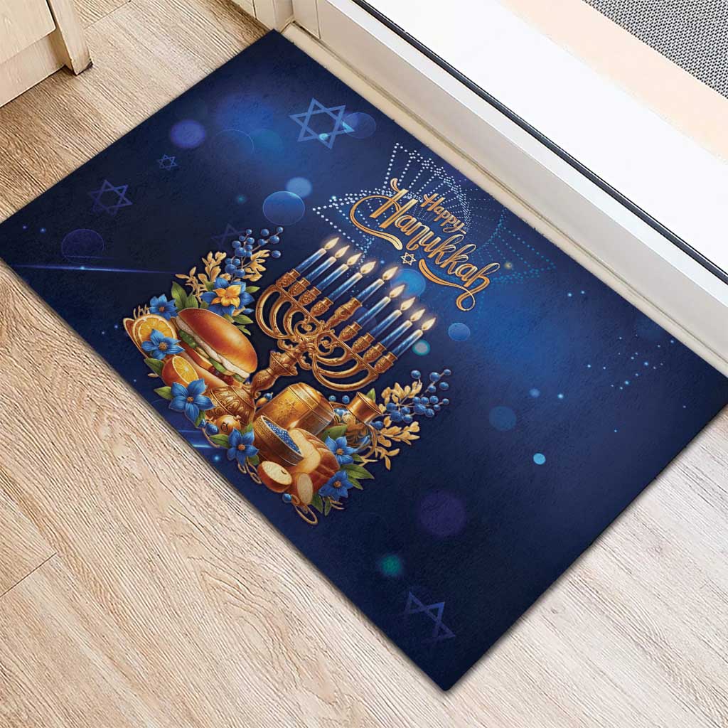 Jewish Hanukkah Festival Rubber Doormat Let's Get Lit LT05 - Wonder Print Shop