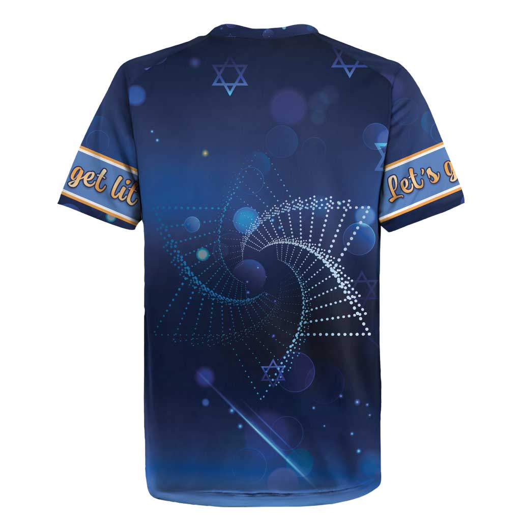 Jewish Hanukkah Festival Rugby Jersey Let's Get Lit LT05 - Wonder Print Shop