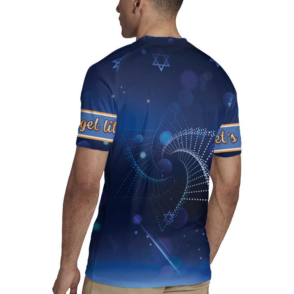 Jewish Hanukkah Festival Rugby Jersey Let's Get Lit LT05 - Wonder Print Shop