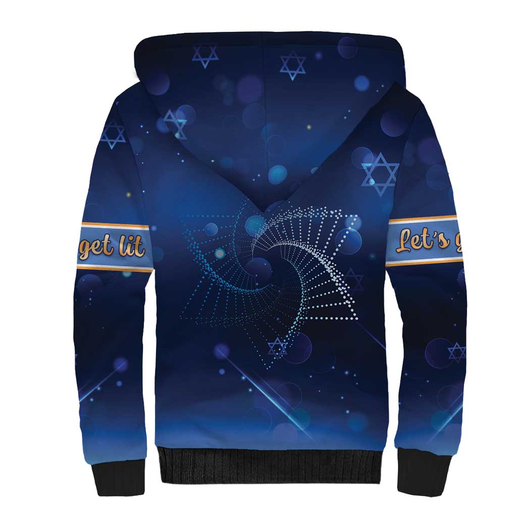 Jewish Hanukkah Festival Sherpa Hoodie Let's Get Lit LT05 - Wonder Print Shop