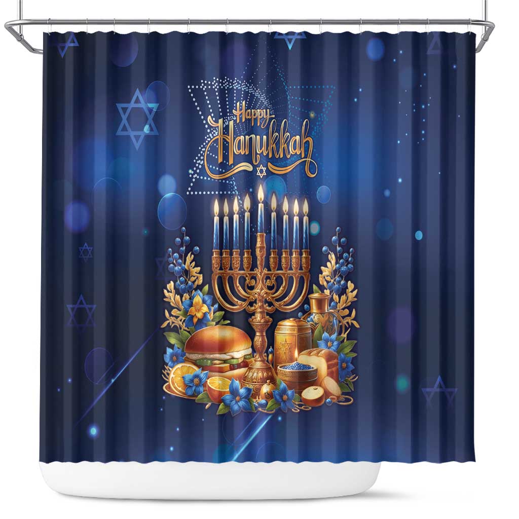 Jewish Hanukkah Festival Shower Curtain Let's Get Lit