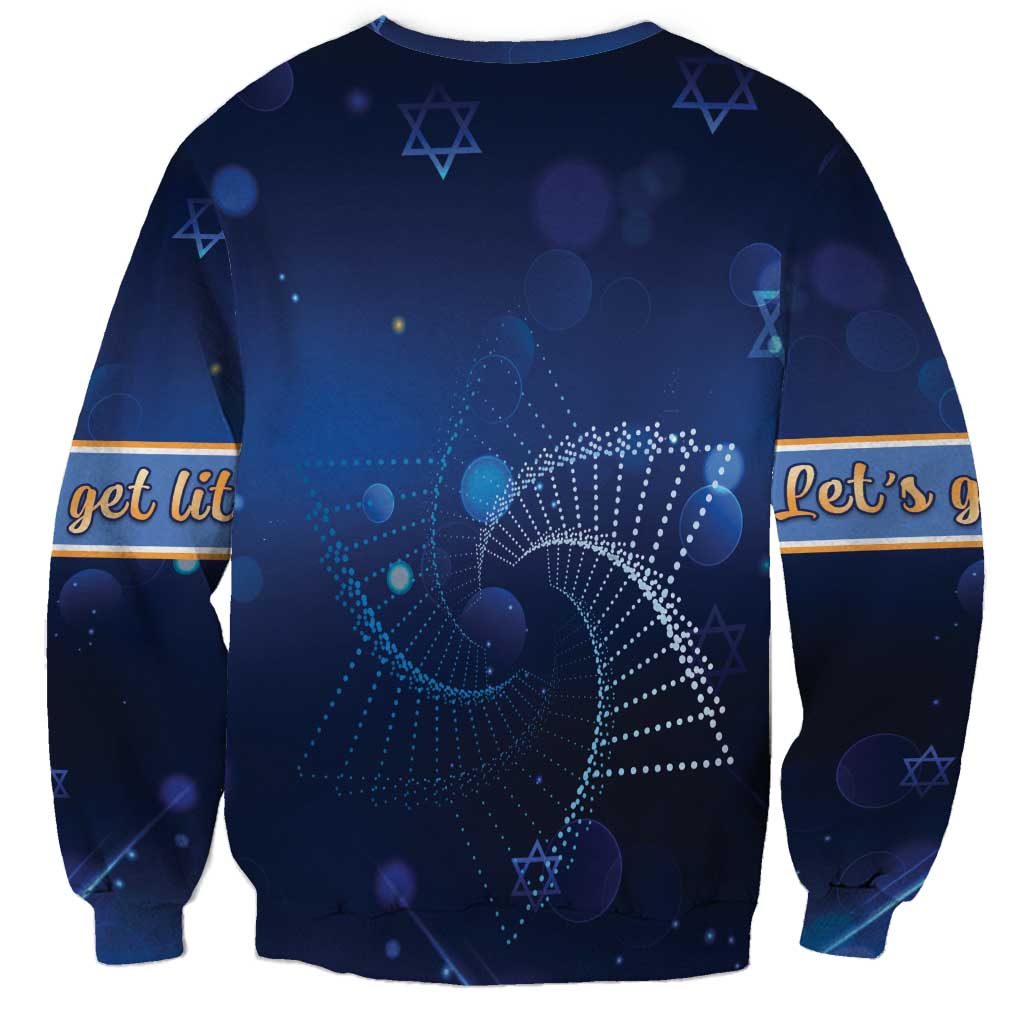 Jewish Hanukkah Festival Sweatshirt Let's Get Lit LT05 - Wonder Print Shop