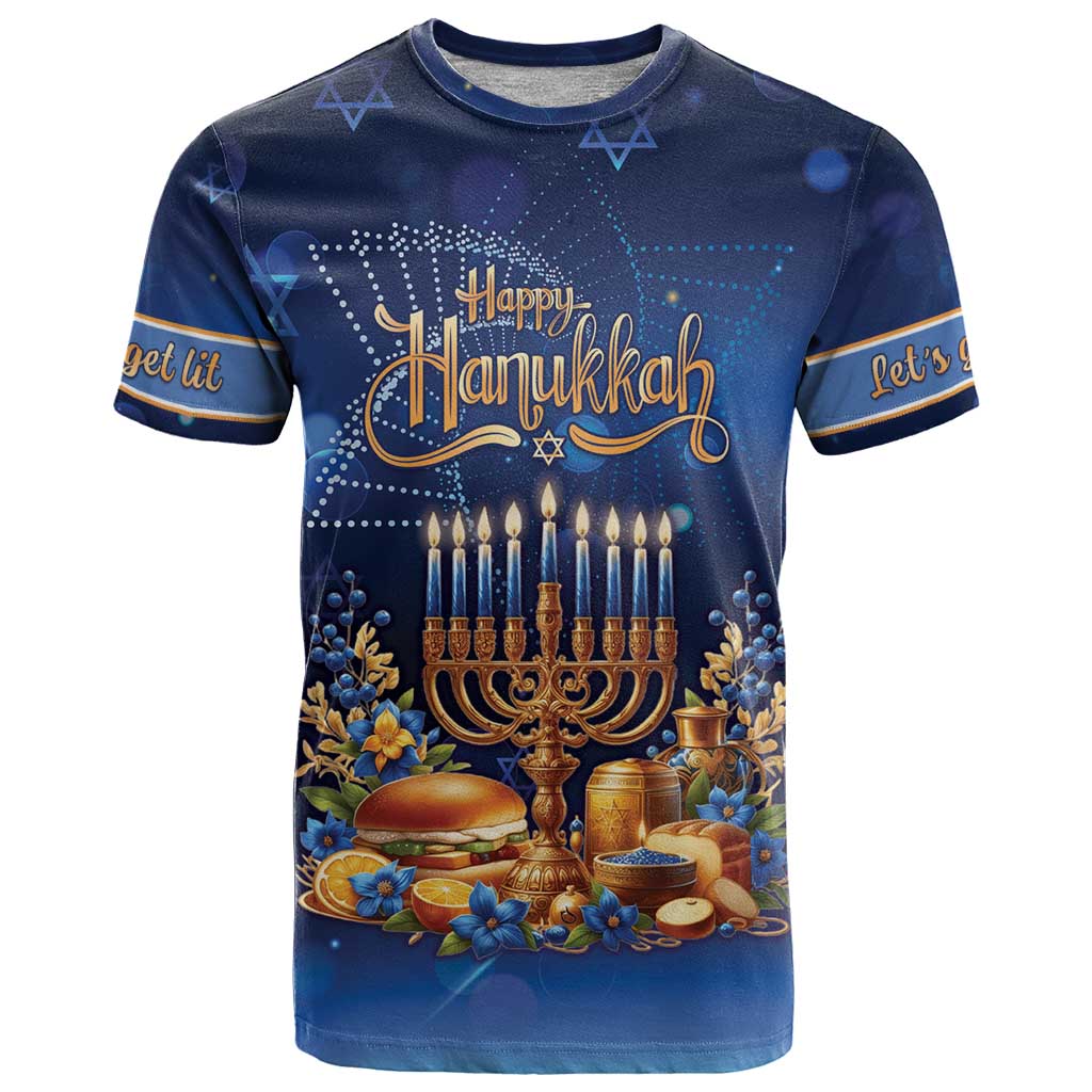 Jewish Hanukkah Festival T Shirt Let's Get Lit LT05 - Wonder Print Shop
