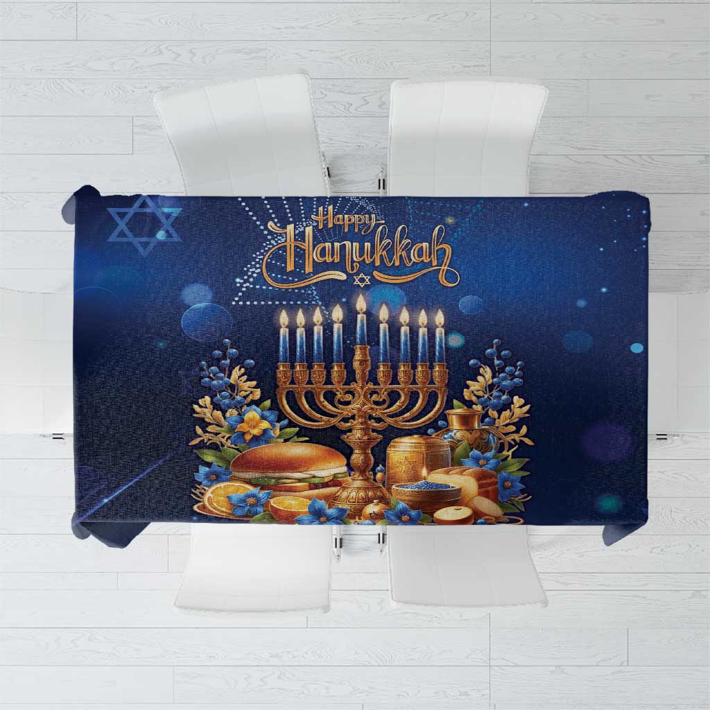 Jewish Hanukkah Festival Tablecloth Let's Get Lit LT05 - Wonder Print Shop