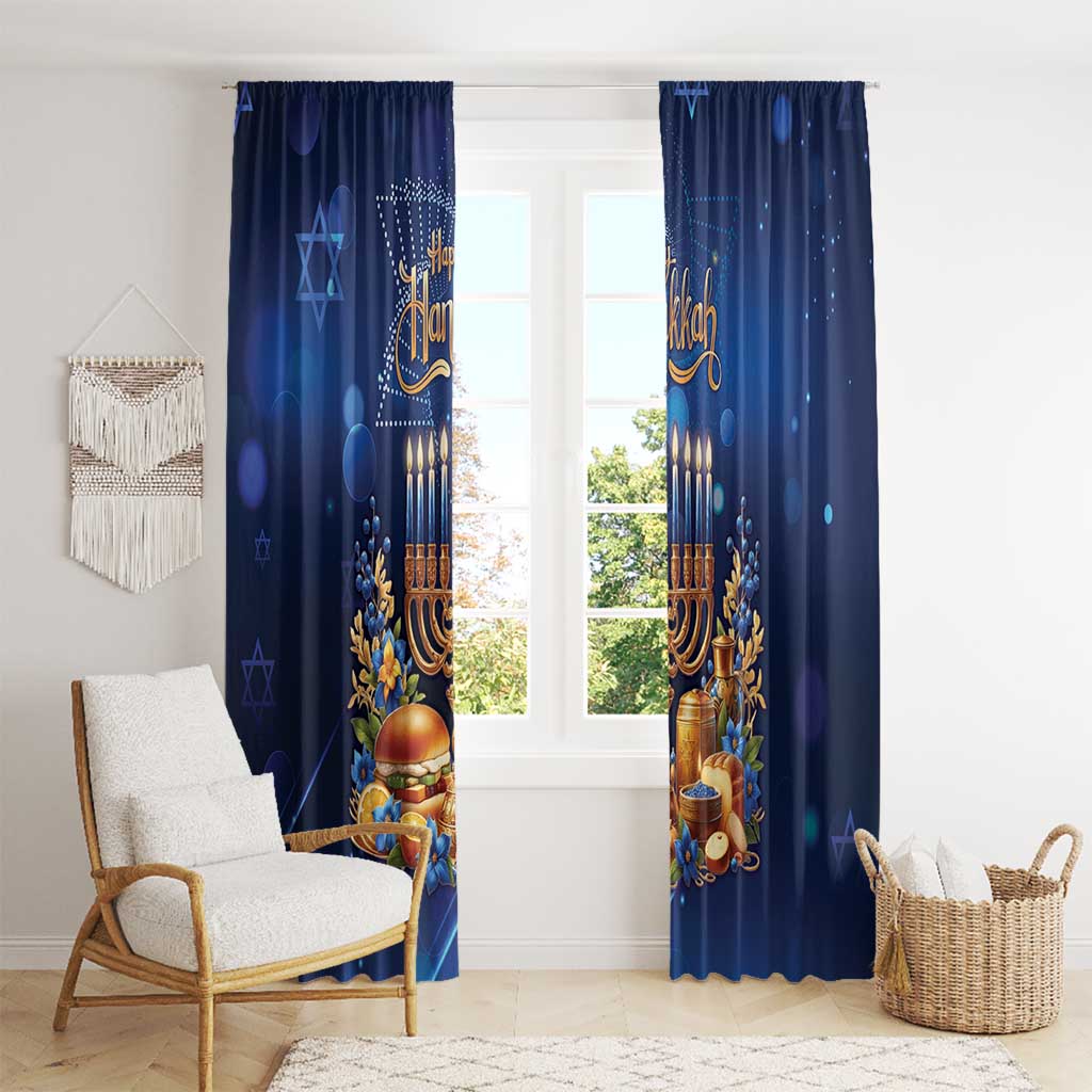 Jewish Hanukkah Festival Window Curtain Let's Get Lit LT05 - Wonder Print Shop
