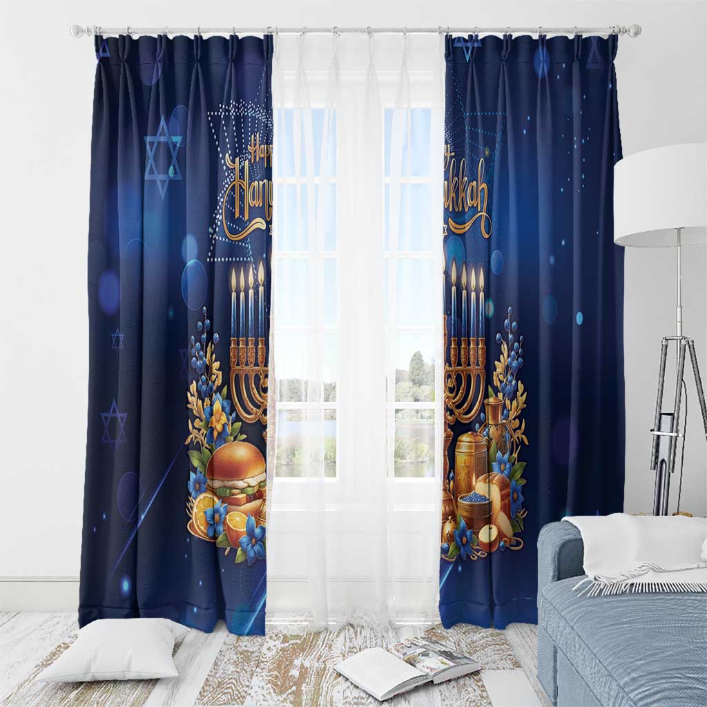 Jewish Hanukkah Festival Window Curtain Let's Get Lit LT05 - Wonder Print Shop