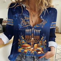 Jewish Hanukkah Festival Women Casual Shirt Let's Get Lit LT05 - Wonder Print Shop