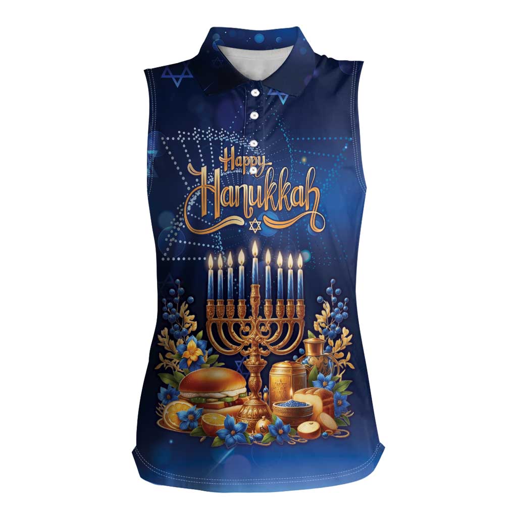 Jewish Hanukkah Festival Women Sleeveless Polo Shirt Let's Get Lit LT05 - Wonder Print Shop
