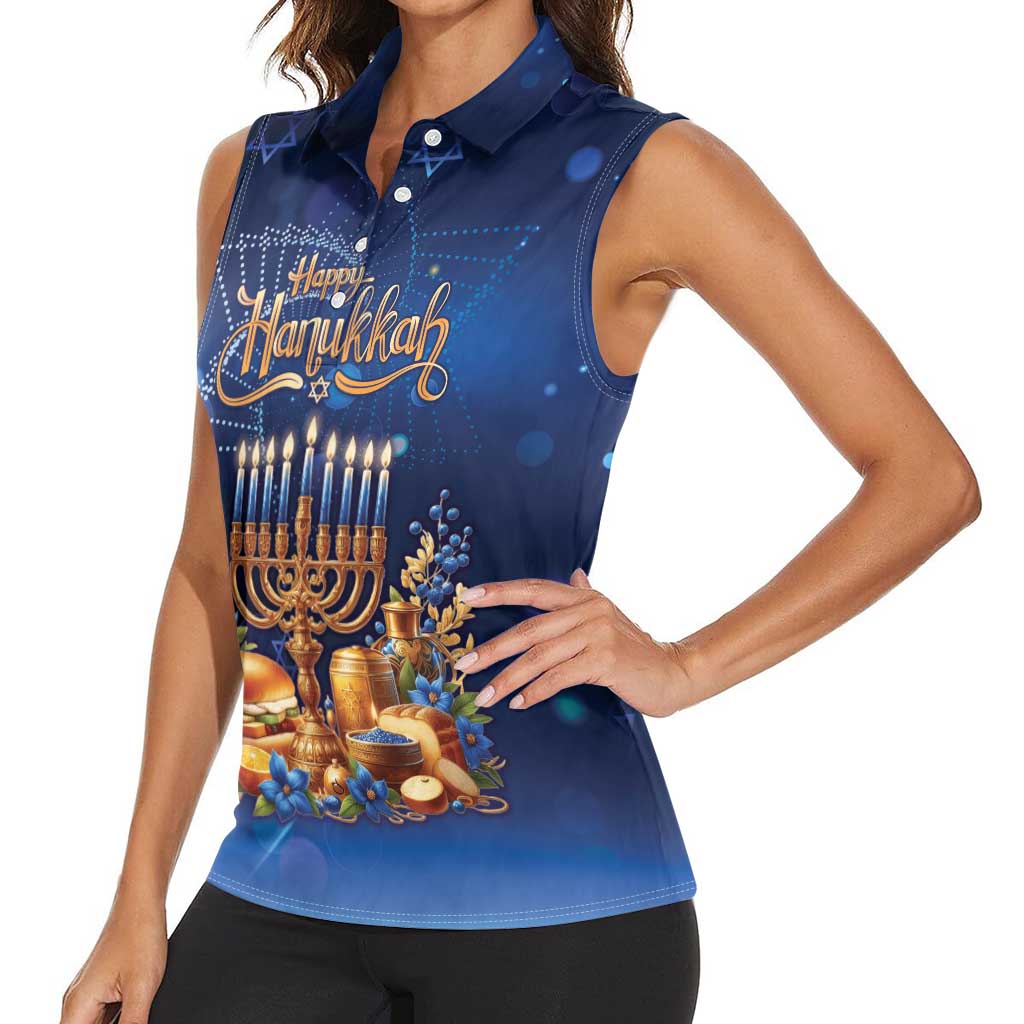 Jewish Hanukkah Festival Women Sleeveless Polo Shirt Let's Get Lit LT05 - Wonder Print Shop