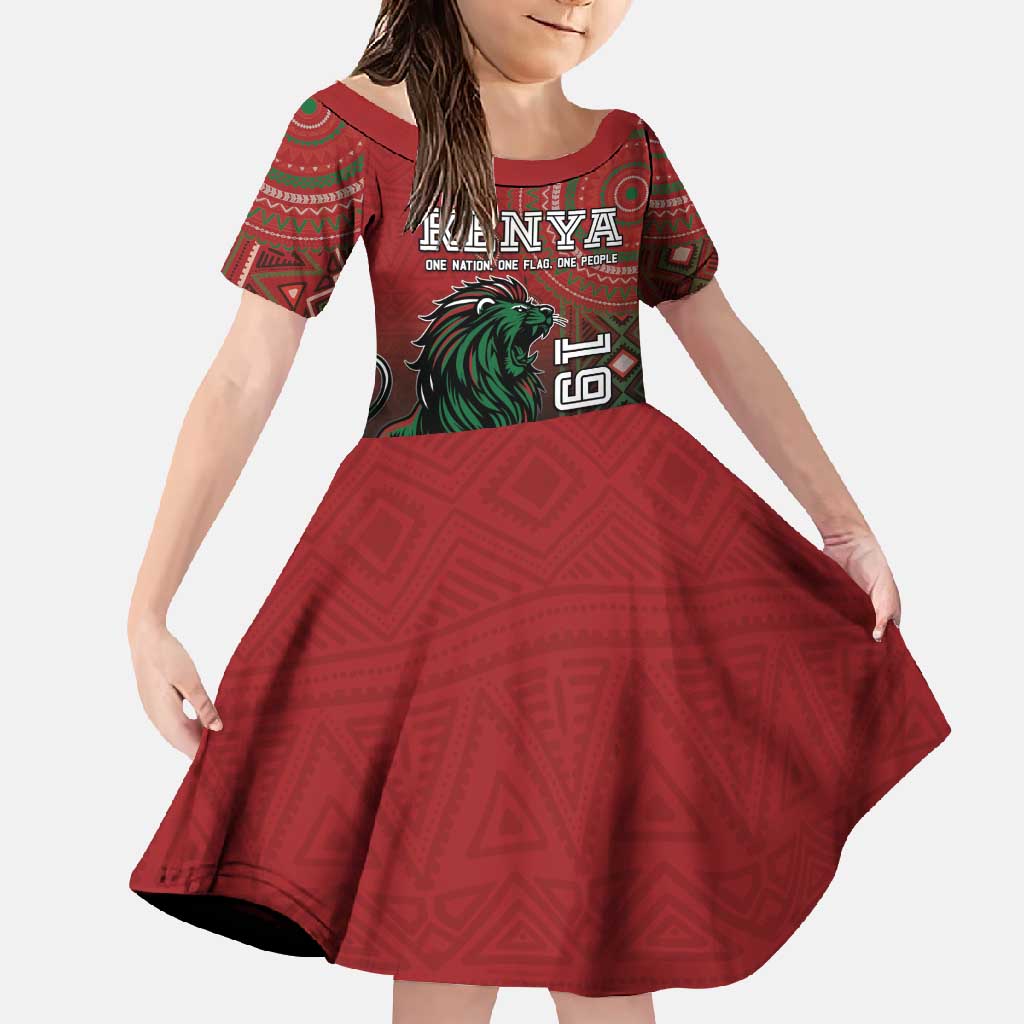 Personalised Kenya Jamhuri Day Family Matching Off Shoulder Maxi Dress and Hawaiian Shirt One Nation One Flag One People LT05 - Wonder Print Shop