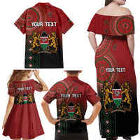 Personalised Kenya Jamhuri Day Family Matching Off Shoulder Maxi Dress and Hawaiian Shirt One Nation One Flag One People LT05 - Wonder Print Shop