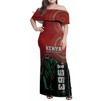 Personalised Kenya Jamhuri Day Family Matching Off Shoulder Maxi Dress and Hawaiian Shirt One Nation One Flag One People LT05 - Wonder Print Shop
