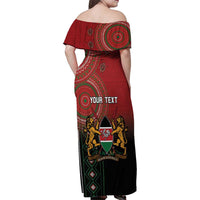 Personalised Kenya Jamhuri Day Family Matching Off Shoulder Maxi Dress and Hawaiian Shirt One Nation One Flag One People LT05 - Wonder Print Shop