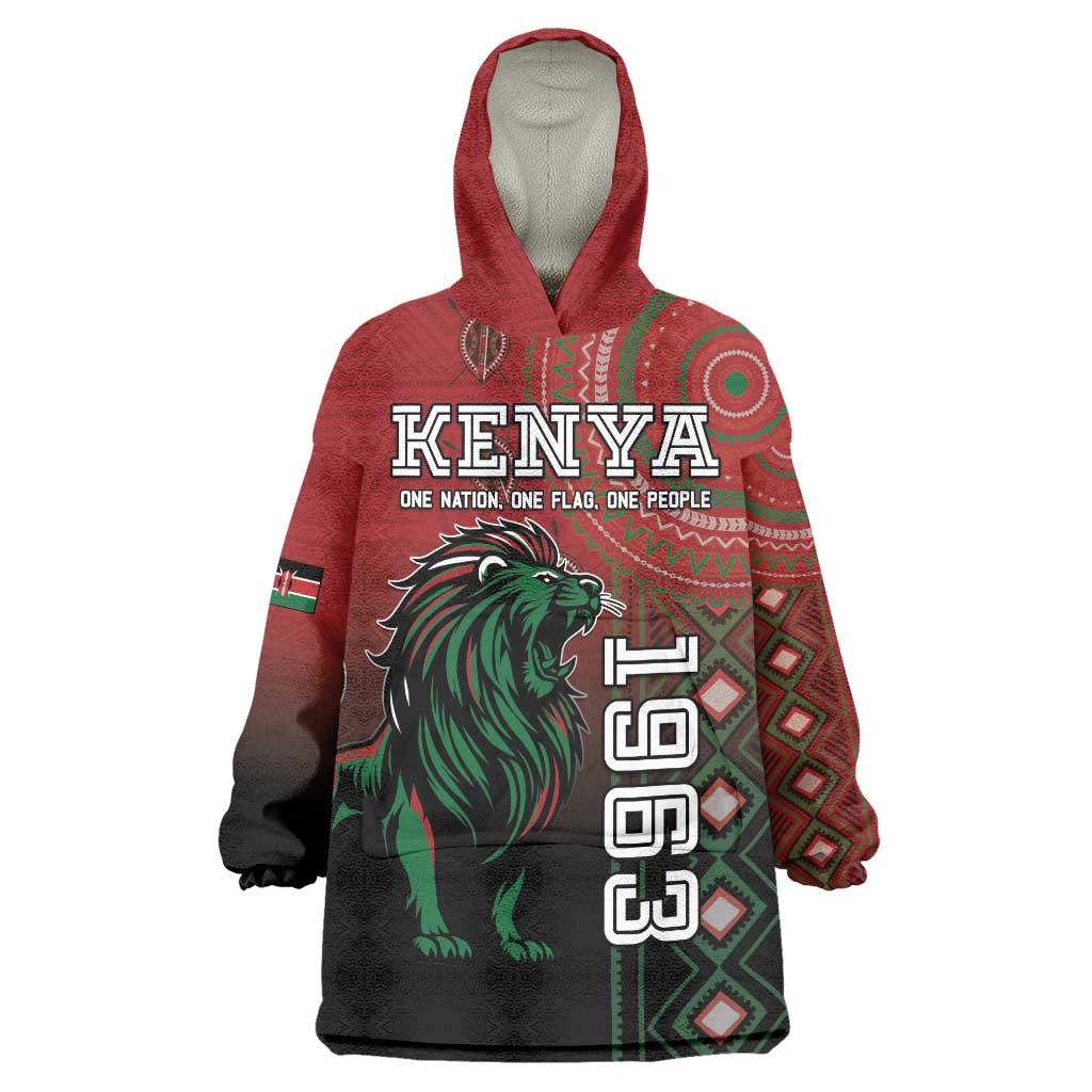 Personalised Kenya Jamhuri Day Wearable Blanket Hoodie One Nation One Flag One People LT05 - Wonder Print Shop