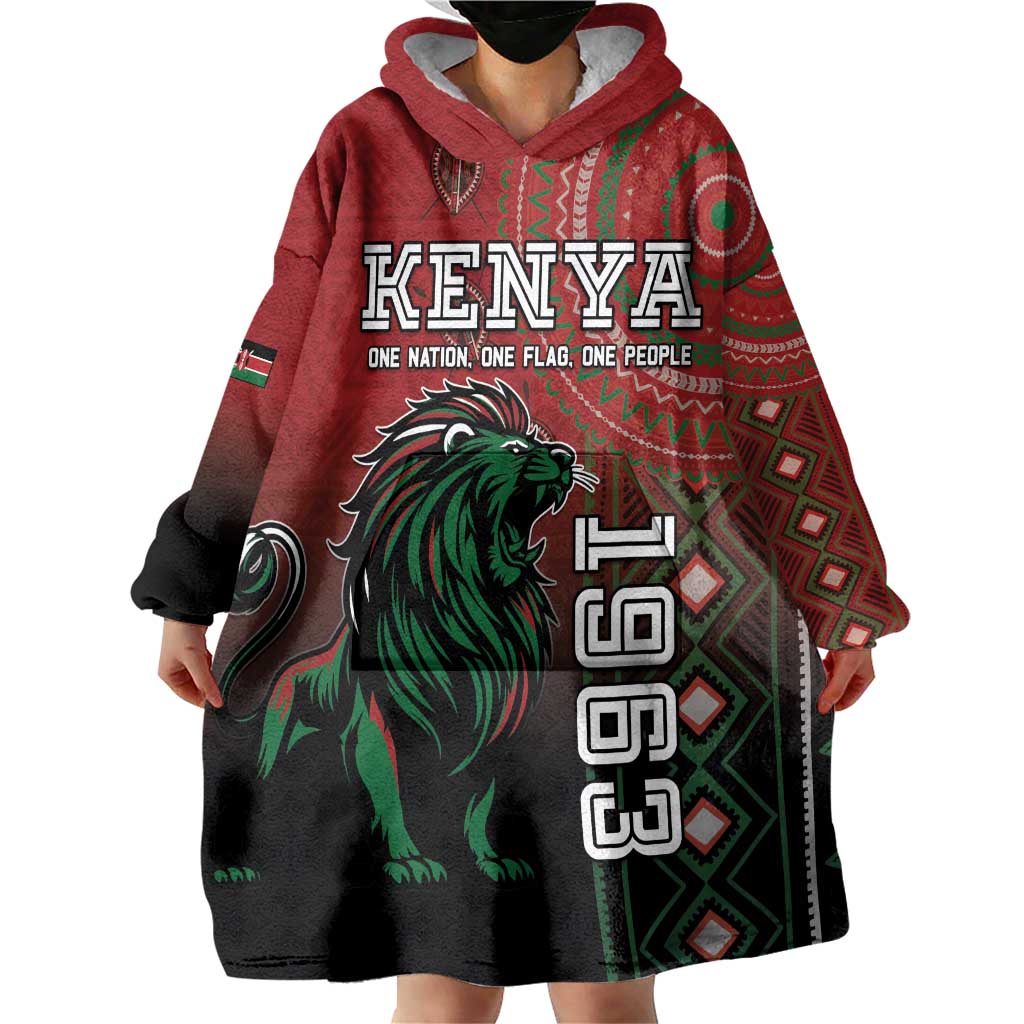 Personalised Kenya Jamhuri Day Wearable Blanket Hoodie One Nation One Flag One People LT05 - Wonder Print Shop