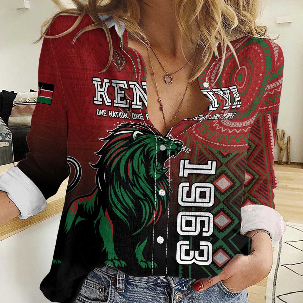 Personalised Kenya Jamhuri Day Women Casual Shirt One Nation One Flag One People LT05 - Wonder Print Shop