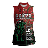 Personalised Kenya Jamhuri Day Women Sleeveless Polo Shirt One Nation One Flag One People LT05 - Wonder Print Shop