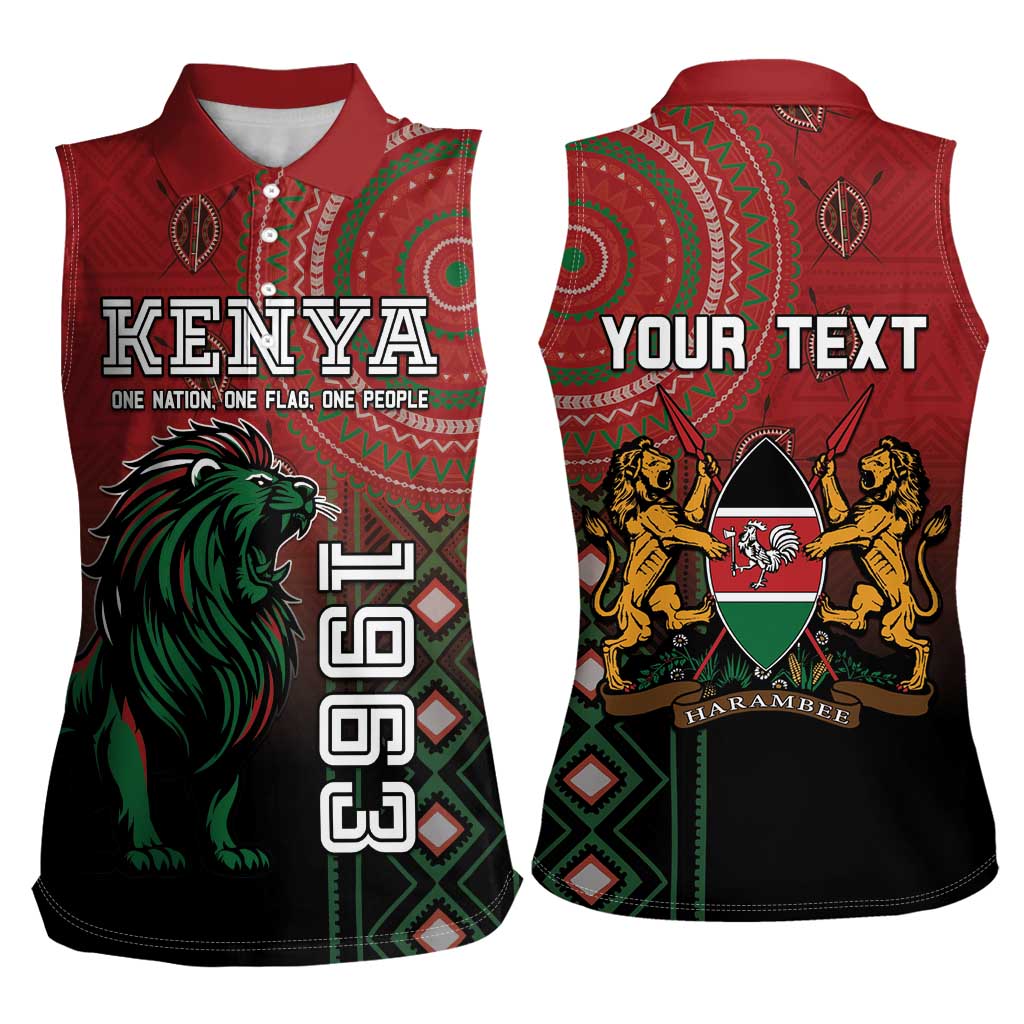 Personalised Kenya Jamhuri Day Women Sleeveless Polo Shirt One Nation One Flag One People LT05 - Wonder Print Shop