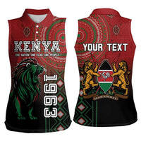 Personalised Kenya Jamhuri Day Women Sleeveless Polo Shirt One Nation One Flag One People LT05 - Wonder Print Shop