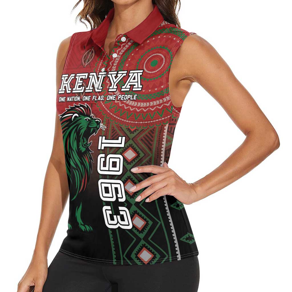 Personalised Kenya Jamhuri Day Women Sleeveless Polo Shirt One Nation One Flag One People LT05 - Wonder Print Shop