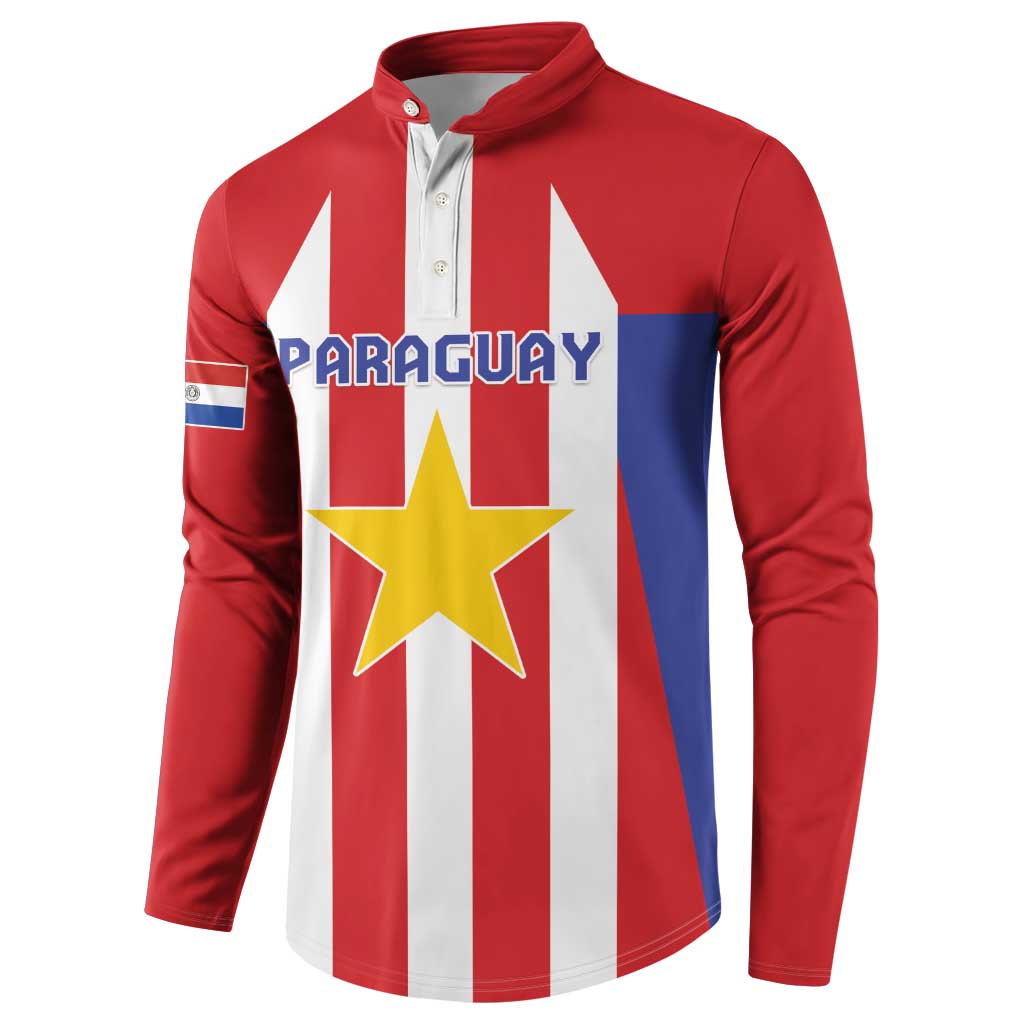 Custom Paraguay Star Football Button Sweatshirt Go Albirroja