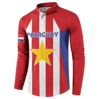 Custom Paraguay Star Football Button Sweatshirt Go Albirroja