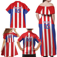 Custom Paraguay Star Football Family Matching Off Shoulder Maxi Dress and Hawaiian Shirt Go Albirroja