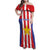 Custom Paraguay Star Football Family Matching Off Shoulder Maxi Dress and Hawaiian Shirt Go Albirroja