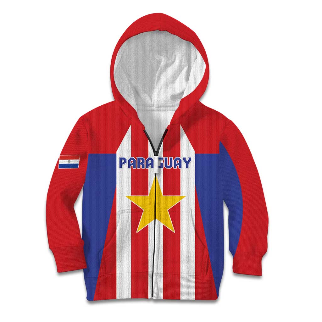 Custom Paraguay Star Football Kid Hoodie Go Albirroja