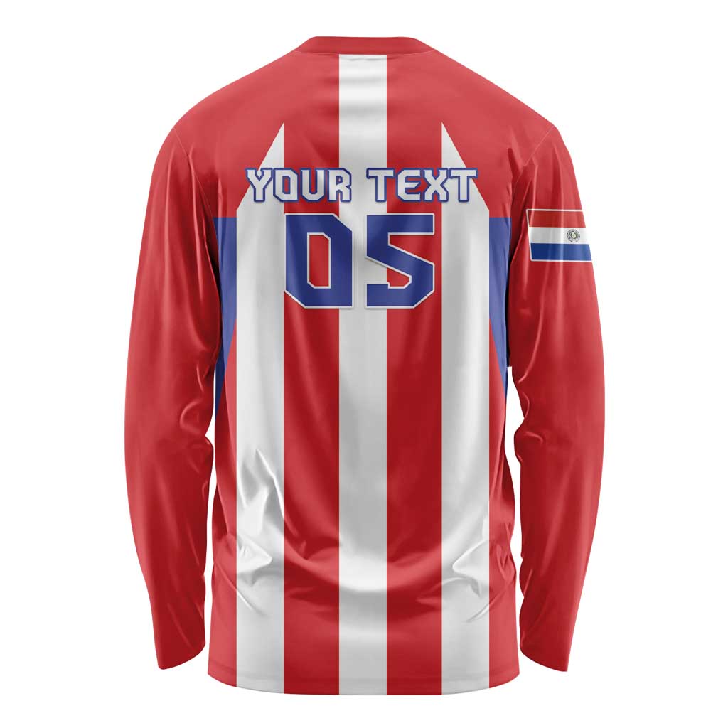 Custom Paraguay Star Football Long Sleeve Shirt Go Albirroja