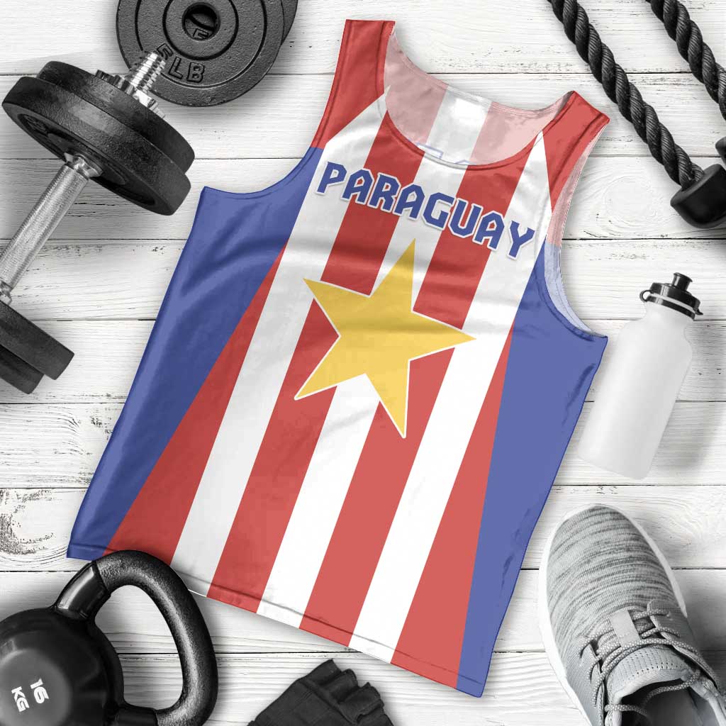 Custom Paraguay Star Football Men Tank Top Go Albirroja