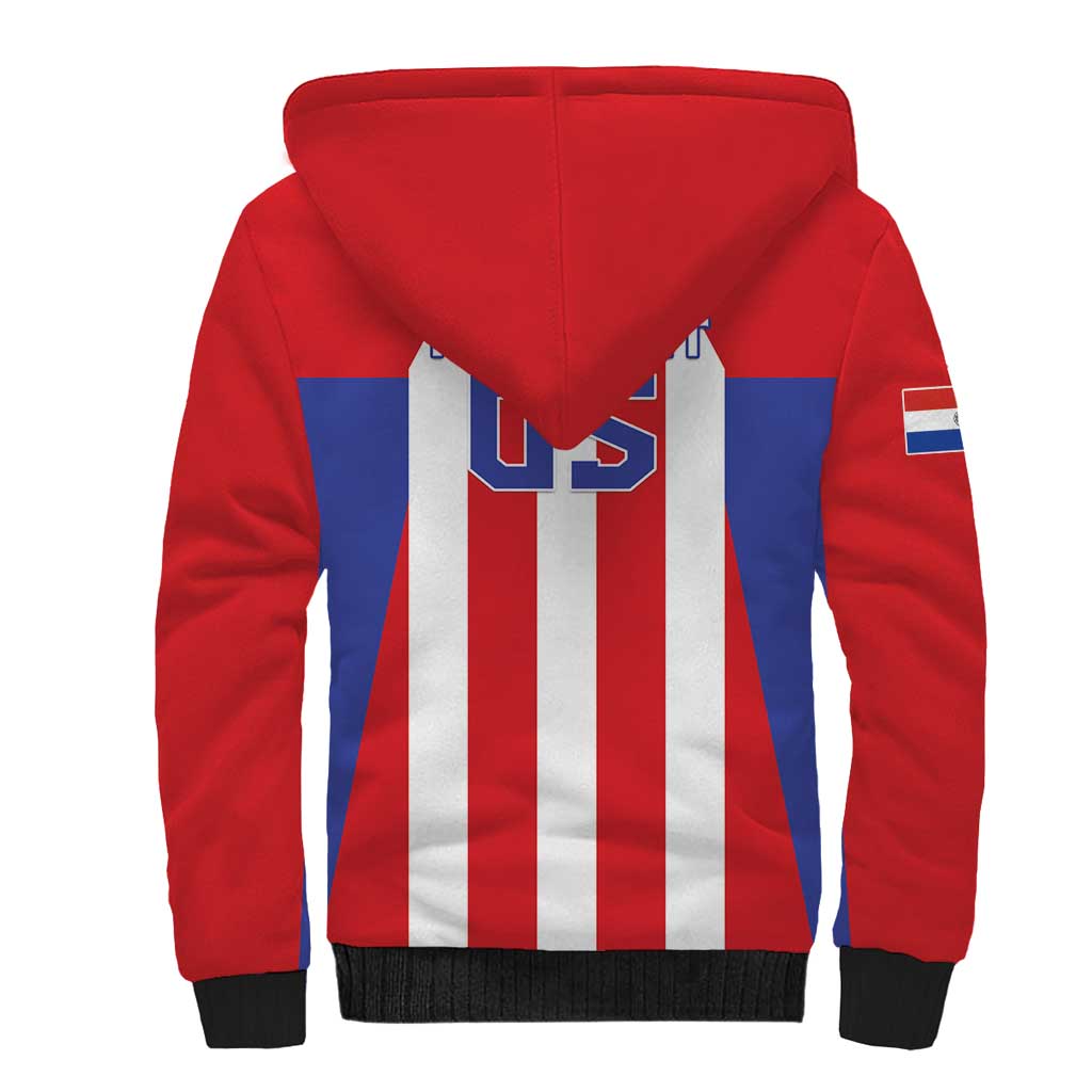 Custom Paraguay Star Football Sherpa Hoodie Go Albirroja