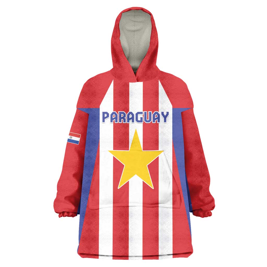 Custom Paraguay Star Football Wearable Blanket Hoodie Go Albirroja